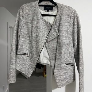 Banana Republic (black and white zippered blazer) with stains